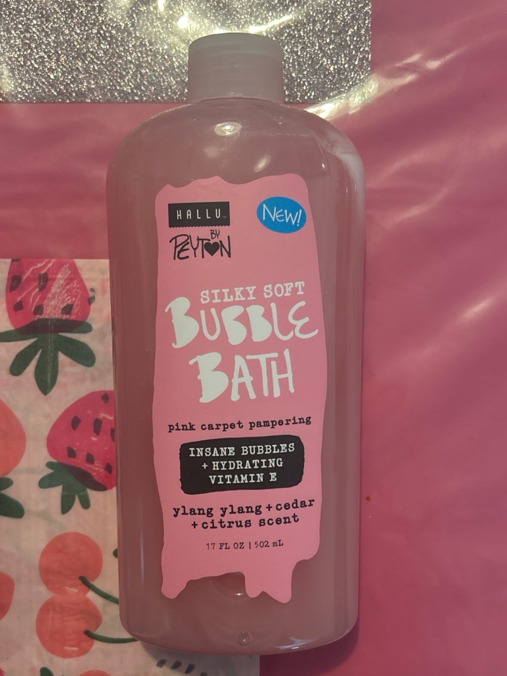 Hallu by Peyton pink carpet pampering bubble bath 17 fl oz
